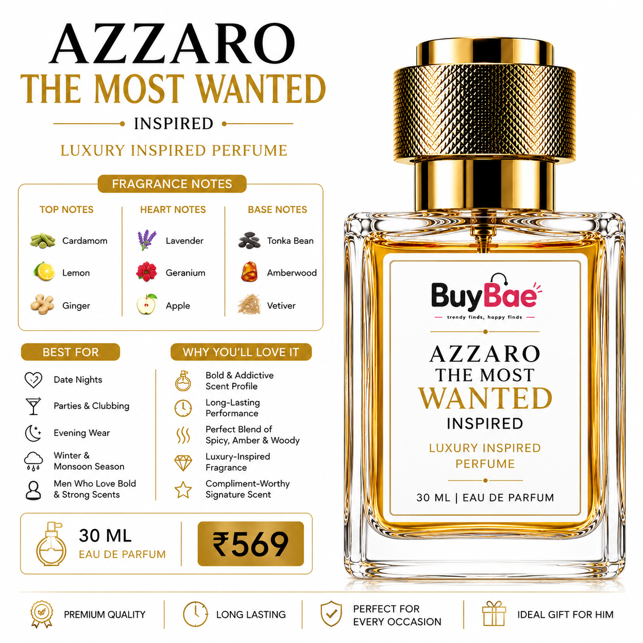 Azzaro The Most Wanted Inspired – Luxury Inspired Perfume | 30ml